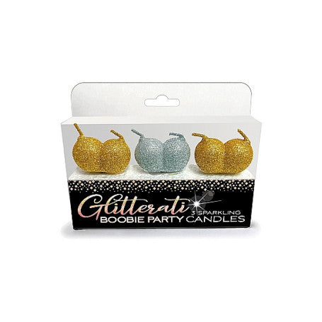 CANDELE DIVERTENTI GLITTERATI BOOBIE CANDLE SET