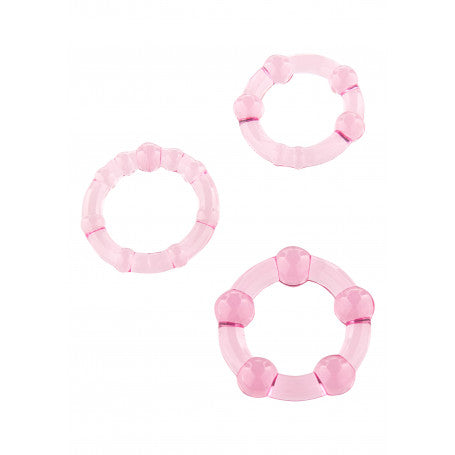 ANELLI FALLICI ROSA STAY HARD - THREE RINGS