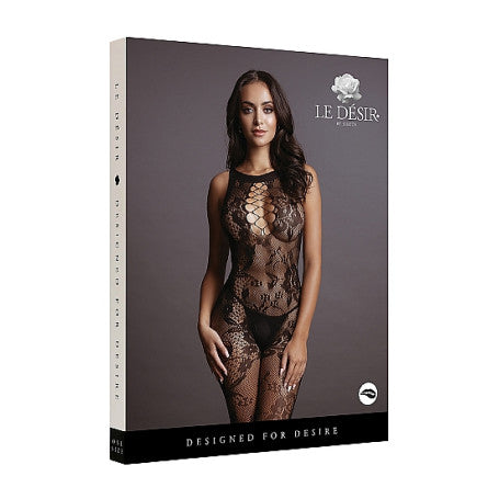 TUTINA DONNA CRISS CROSS NECK BODYSTOCKING BLACK